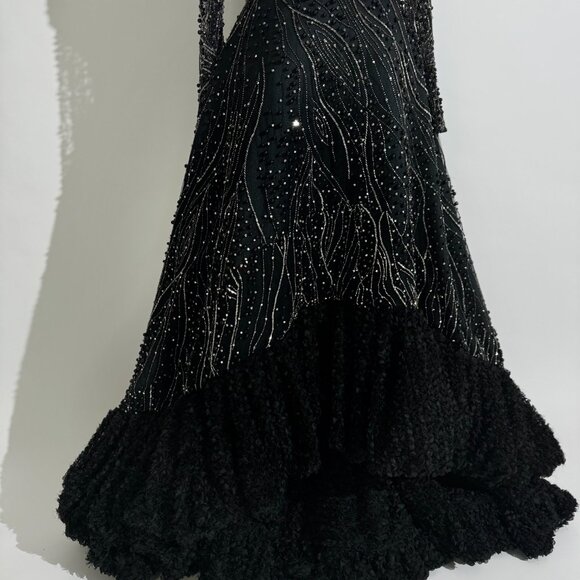 Brand New US 10 GEMY MAALOUF Beaded Embroidered Evening Gown - Picture 11 of 13